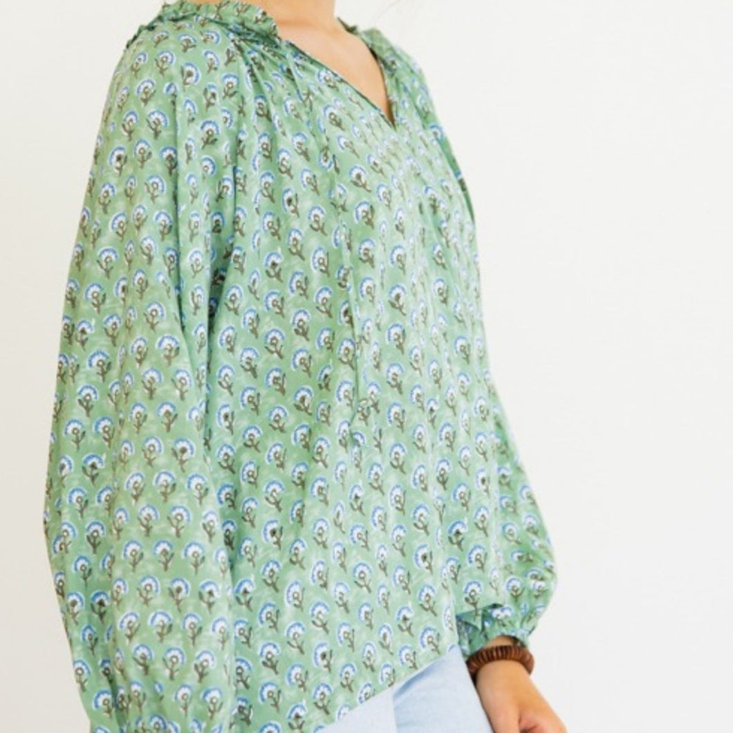 GiGio Long Sleeve Women’s Sage Green Blouse size S