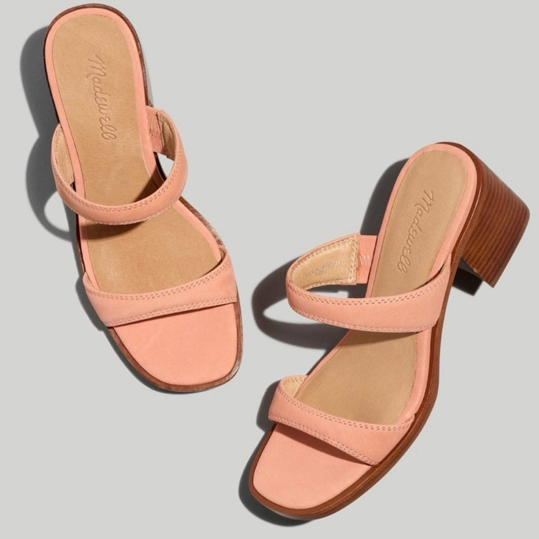 Madewell Double Strap Heeled Mule Sandals size 9