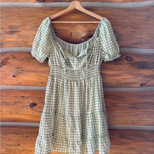 Load image into Gallery viewer, Plaid Square Neck Dress size Large
