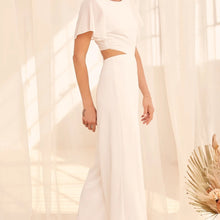 Load image into Gallery viewer, Lulus Toast to You White Flutter Sleeve Cutout Jumpsuit
