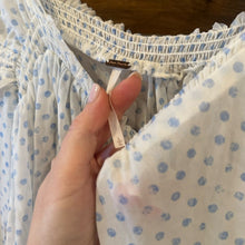 Load image into Gallery viewer, Free People White Polka Dot Mesh Long Sleeve Crop Top size L

