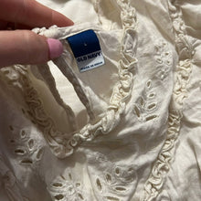 Load image into Gallery viewer, Old Navy Oversized Ruffled Cutwork Short-Sleeve Blouse size Large
