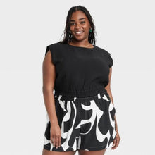 Load image into Gallery viewer, Women&#39;s Slim Fit Extended Shoulder Gauze Tank Top - A New Day Black XXL

