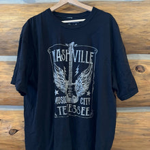 Load image into Gallery viewer, Mustard Society Guitar Slogan Letter Graphic Print Oversized T Shirt size Large
