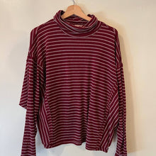 Load image into Gallery viewer, Hem &amp; Thread Striped Mockneck size S/M
