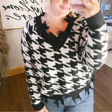 Load image into Gallery viewer, Distressed V Neck Sweater size Large
