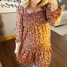 Load image into Gallery viewer, Hint of Blush Floral Smocked Dress size Large
