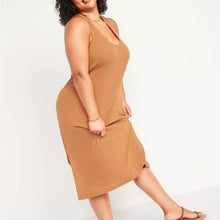 Load image into Gallery viewer, Old Navy Sleeveless Cross-Back Rib-Knit Midi Shift Dress size Medium
