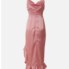 Load image into Gallery viewer, NWT Misguided Cami Ruffle Side Midi Dress size 8
