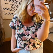 Load image into Gallery viewer, Who What Wear Floral Puff Sleeve Button Top size XXL
