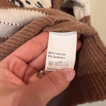 Load image into Gallery viewer, V Neck Striped Leopard Sweater size Large
