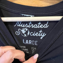 Load image into Gallery viewer, Mustard Society Guitar Slogan Letter Graphic Print Oversized T Shirt size Large
