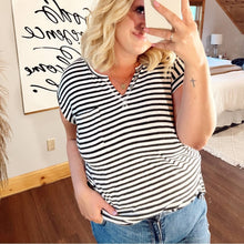 Load image into Gallery viewer, Hem &amp; Thread Striped Top size Small
