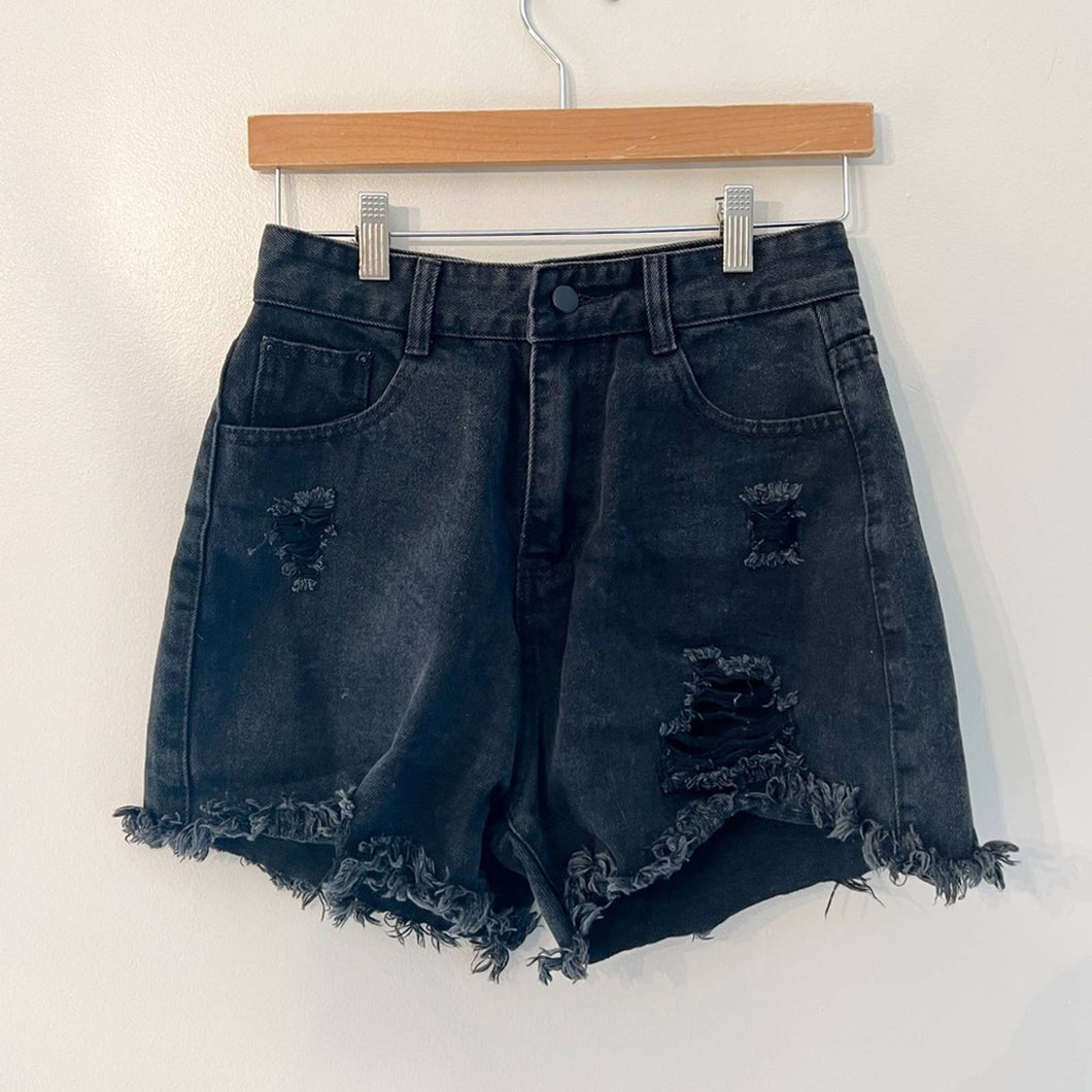 Distressed Black Shorts size Small