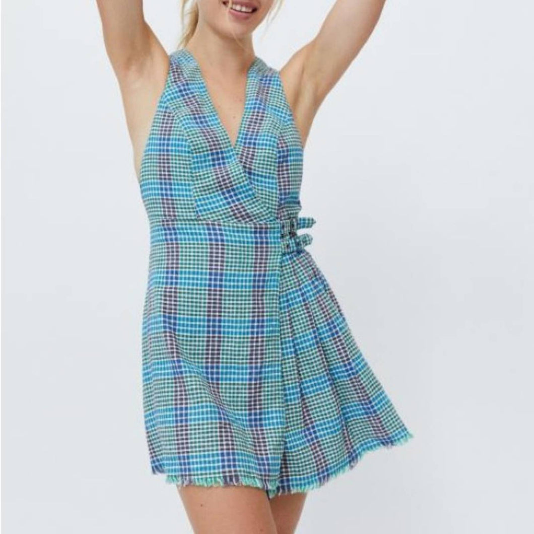 Urban Outfitters Gingham Mini Wrap Dress size Medium