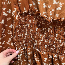 Load image into Gallery viewer, Hint of Blush Floral Smocked Dress size Large
