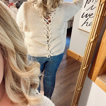 Load image into Gallery viewer, Dreamers Lace Up Cardigan size Small
