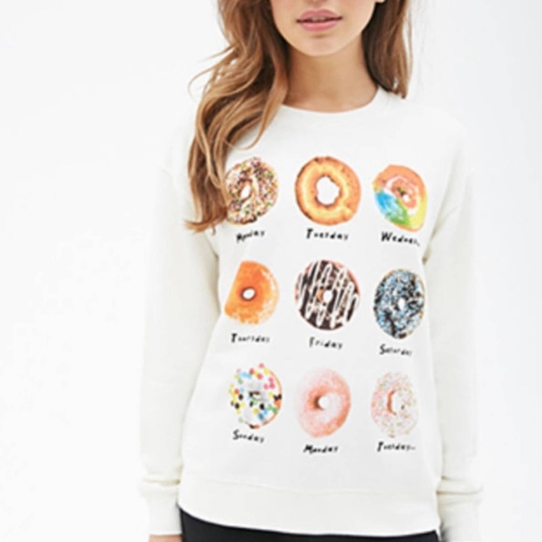 Forever 21 Donut Days of the Week Pullover size Medium