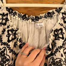 Load image into Gallery viewer, Parker Julie Embroidered Off The Shoulder Romper White size Medium
